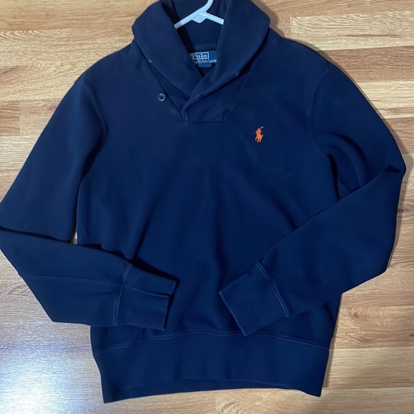 Polo By Ralph Lauren Mens Navy Shawl Collar Pullover - Picture 2 of 9